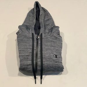 2xl Champion Performance zipper hoodie, gray/black.